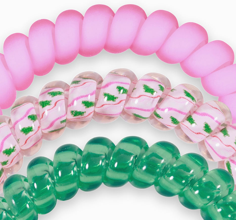 Teleties Spiral Hair Coils - Merry Pinkmas