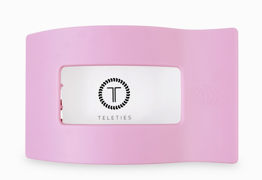 Teleties Flat Rectangle Claw Clip - Merry Pinkmas