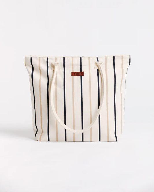 Sand Cloud Vertical Stripe Beach Tote| Taupe