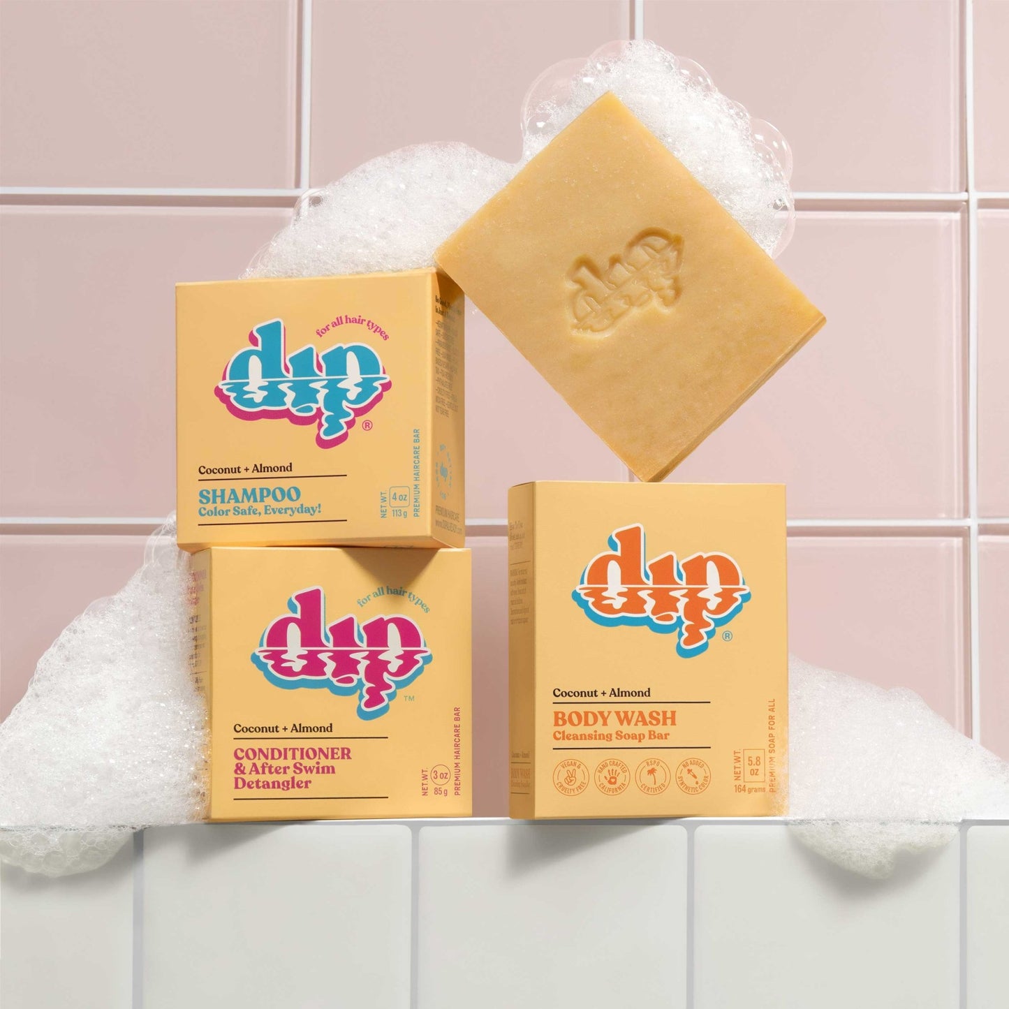 Dip Body Wash Cleansing Soap Bar - Coconut & Almond - Aesthetics By Kell