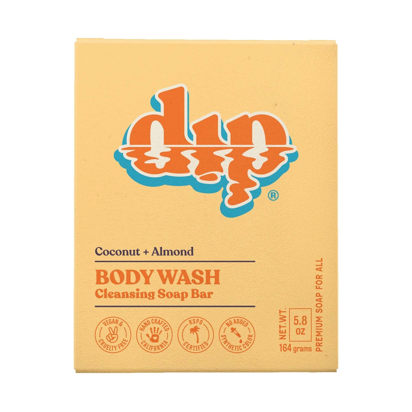 Dip Body Wash Cleansing Soap Bar - Coconut & Almond - Aesthetics By Kell