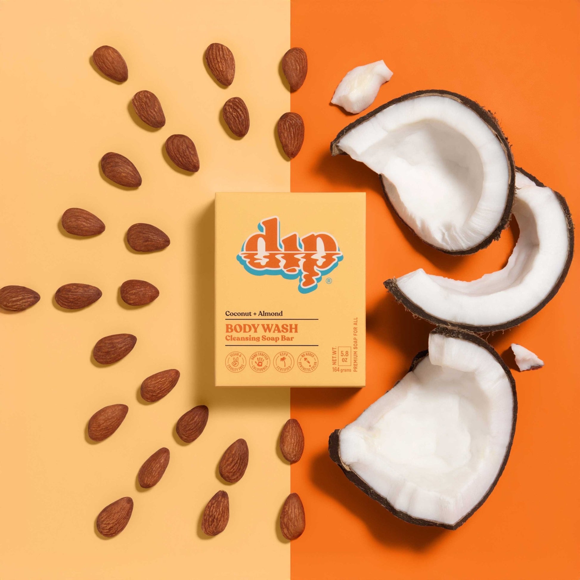 Dip Body Wash Cleansing Soap Bar - Coconut & Almond - Aesthetics By Kell