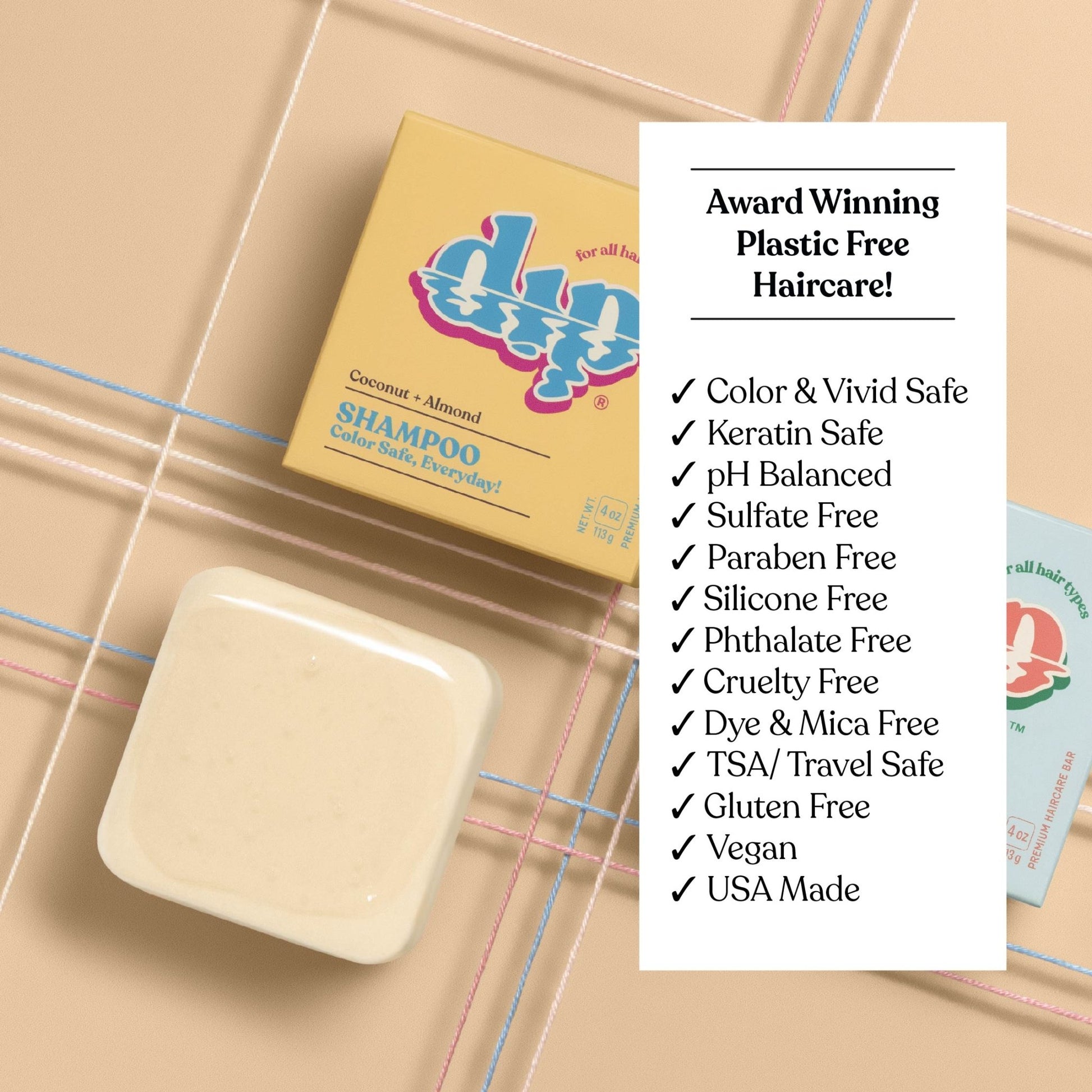 Dip Color Safe Shampoo Bar for Every Day - Coconut & Almond - Aesthetics By Kell