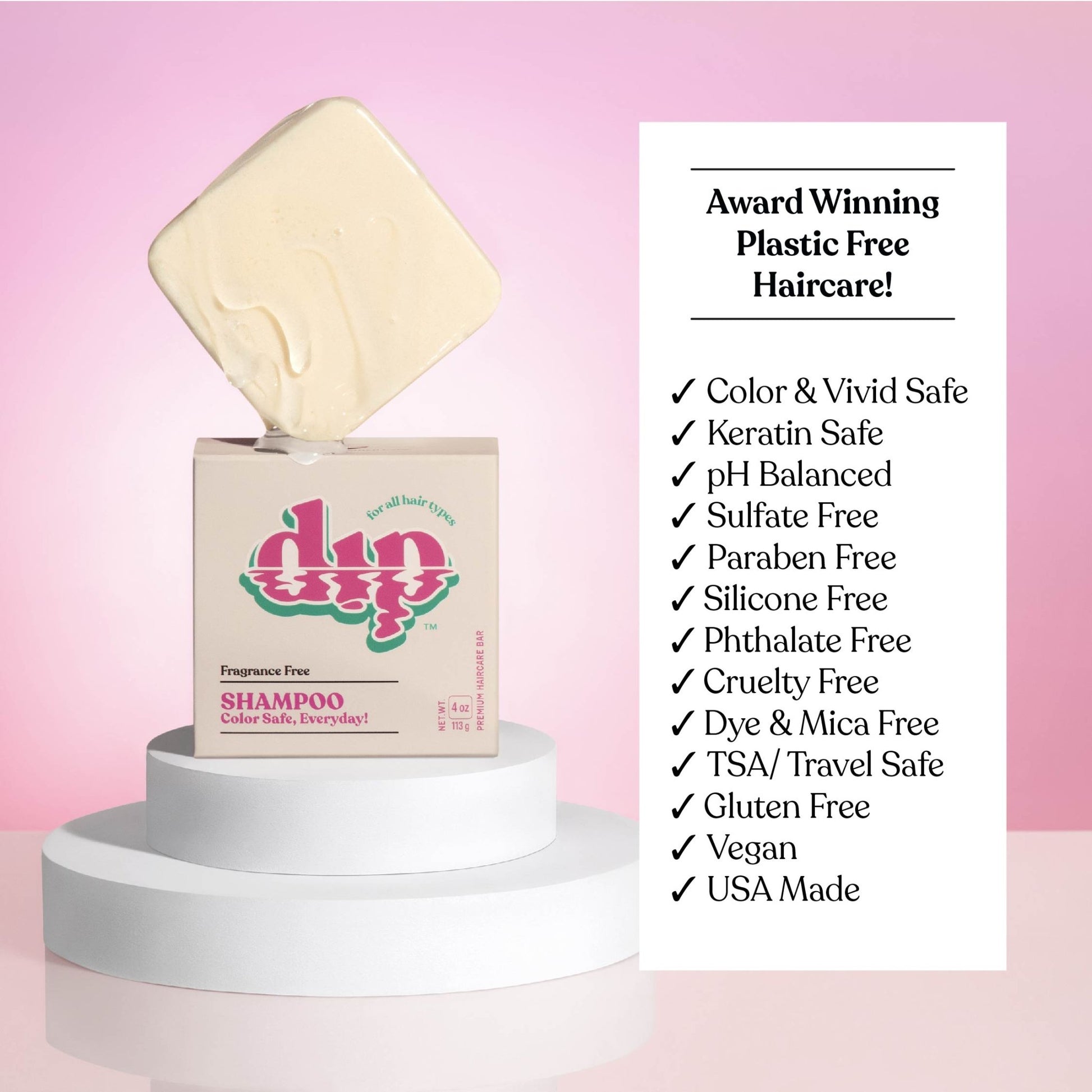 Dip Color Safe Shampoo Bar for Every Day - Fragrance Free - Aesthetics By Kell