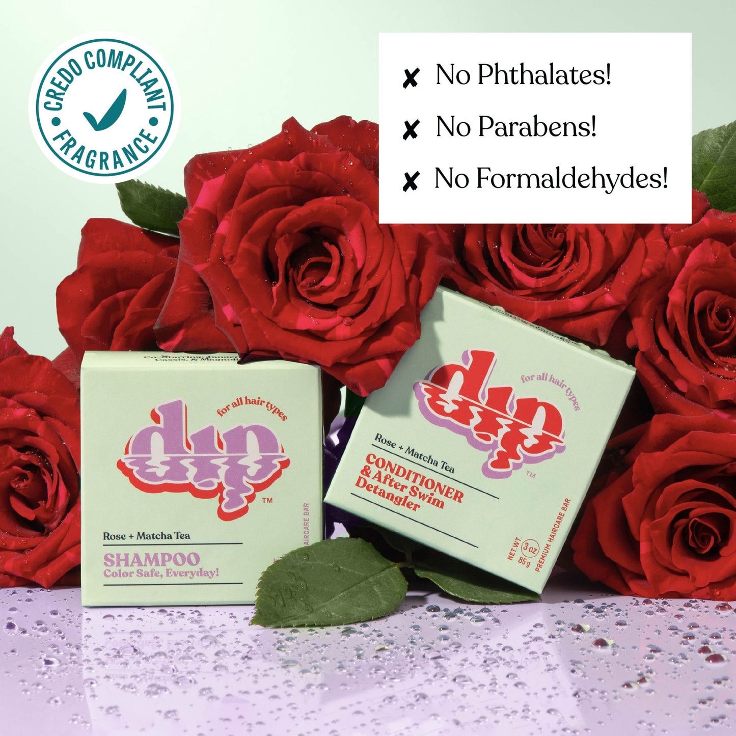 Dip Color Safe Shampoo Bar for Every Day - Rose & Matcha Tea - Aesthetics By Kell