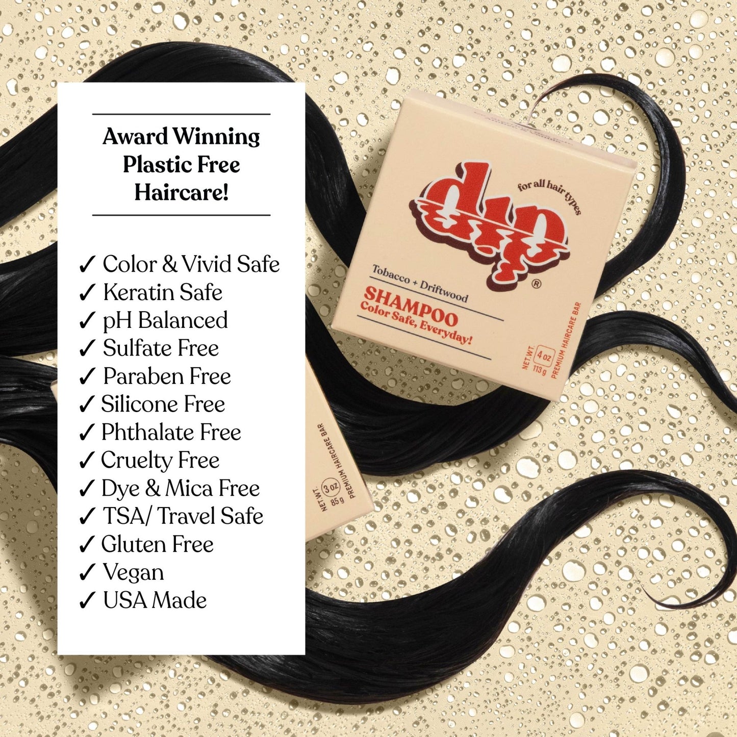 Dip Color Safe Shampoo Bar for Every Day - Tobacco & Driftwood - Aesthetics By Kell