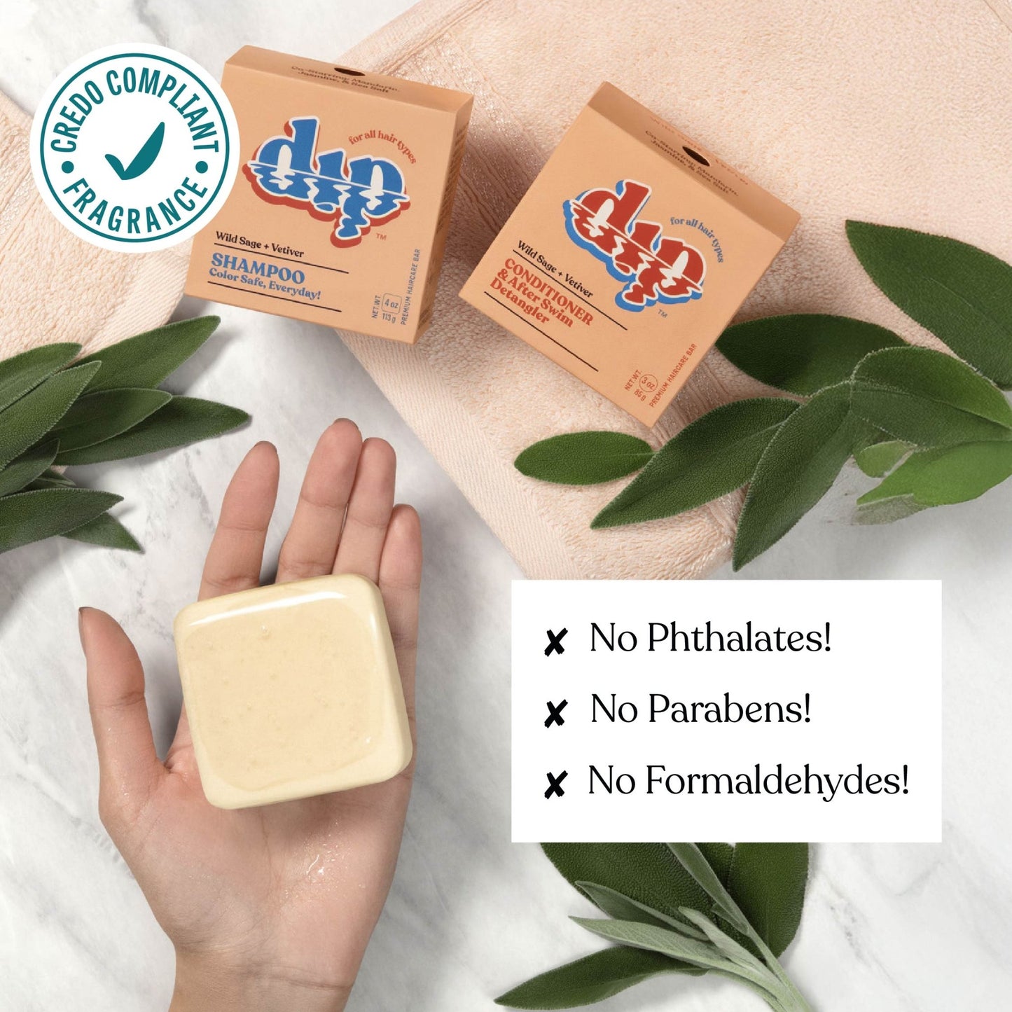 Dip Color Safe Shampoo Bar for Every Day - Wild Sage & Vetiver - Aesthetics By Kell