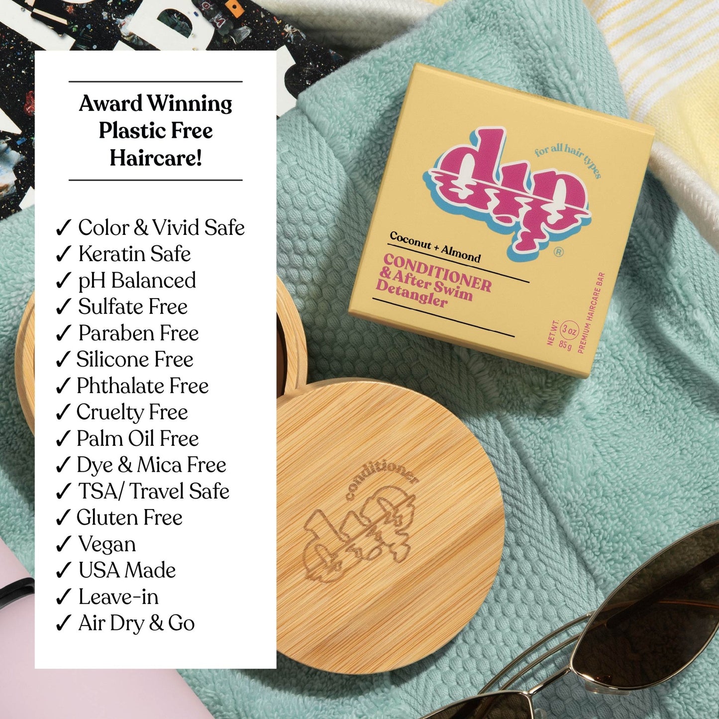 Dip Conditioner Bar & After Swim Detangler - Coconut & Almond - Aesthetics By Kell
