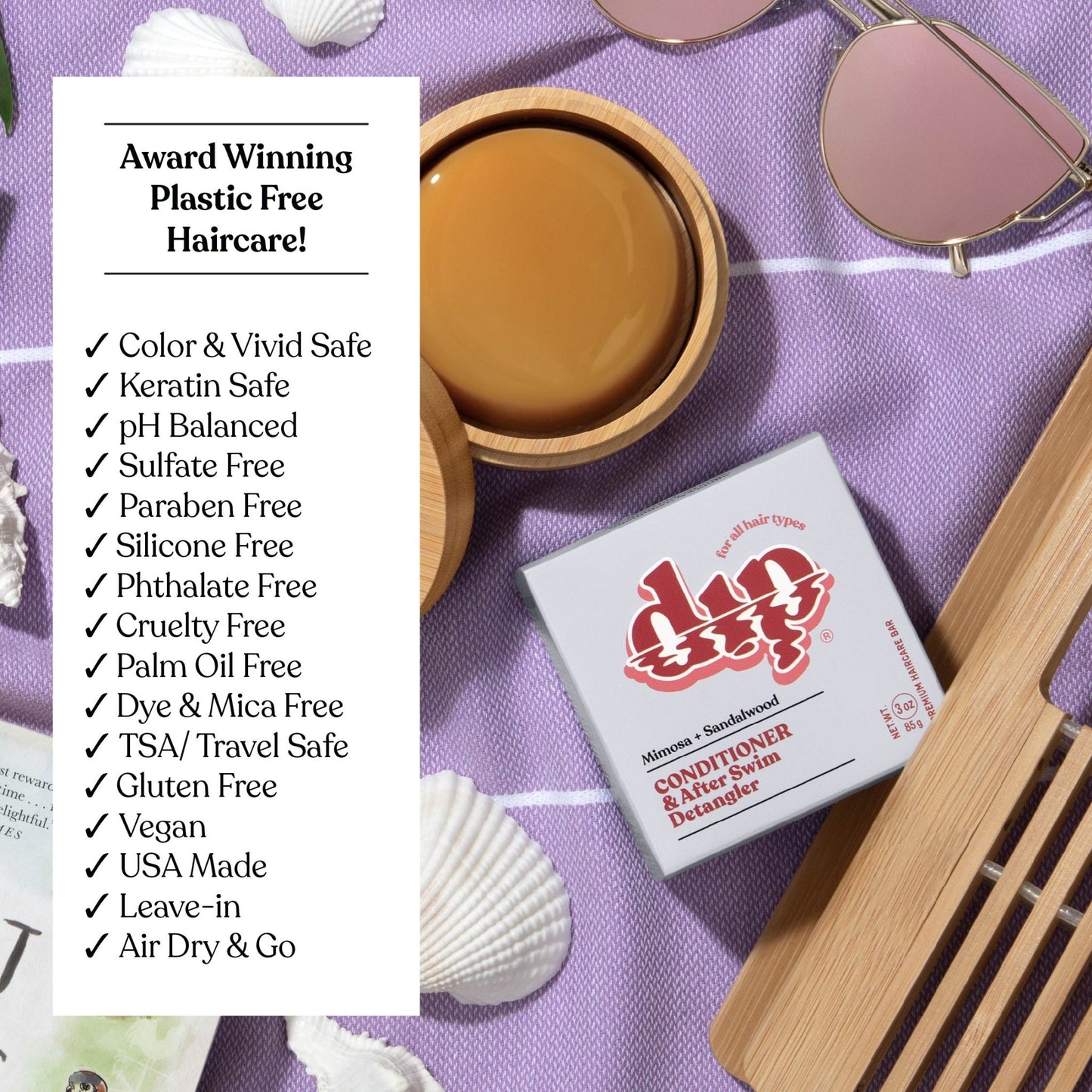 Dip Conditioner Bar & After Swim Detangler - Mimosa & Sandalwood - Aesthetics By Kell