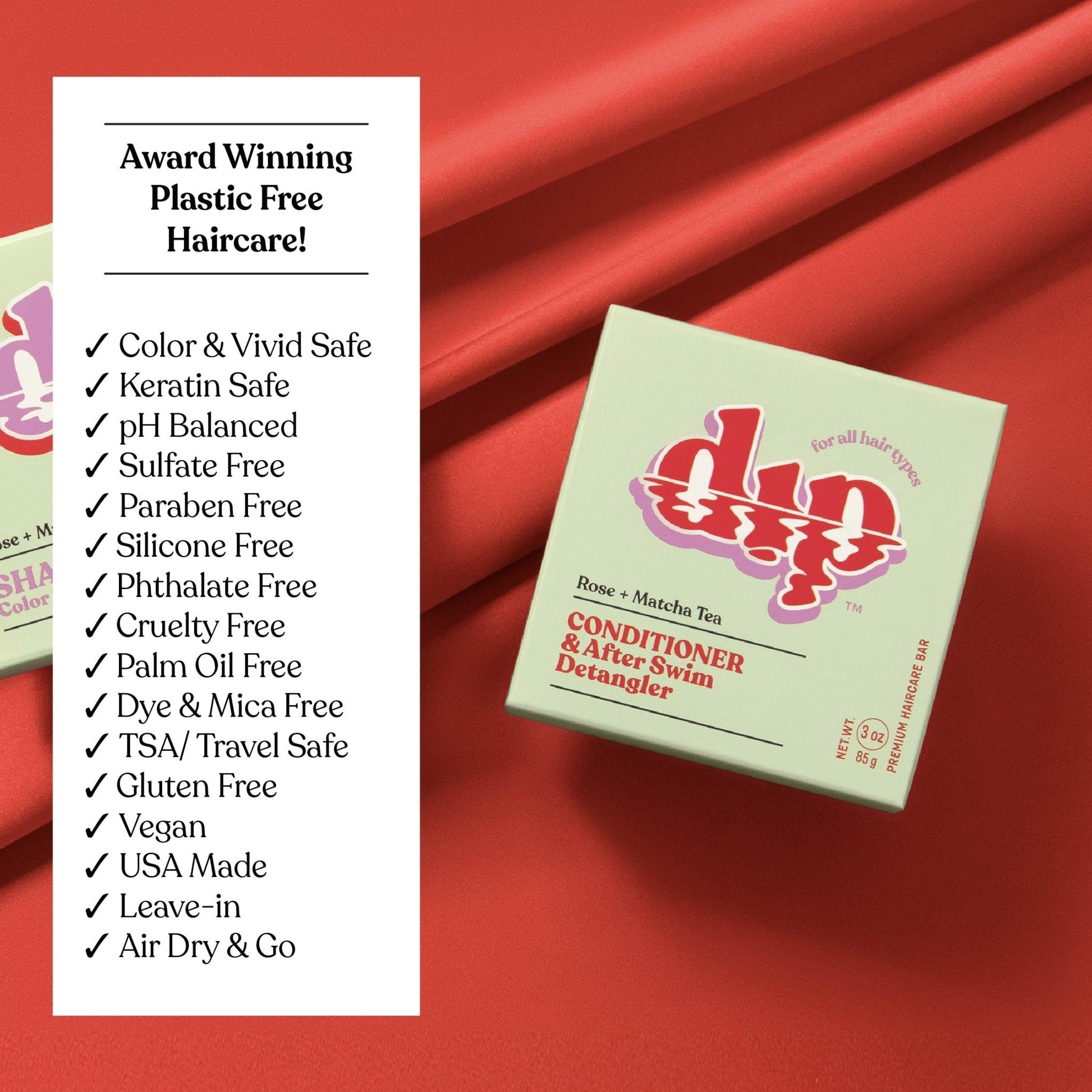 Dip Conditioner Bar & After Swim Detangler - Rose & Matcha Tea - Aesthetics By Kell