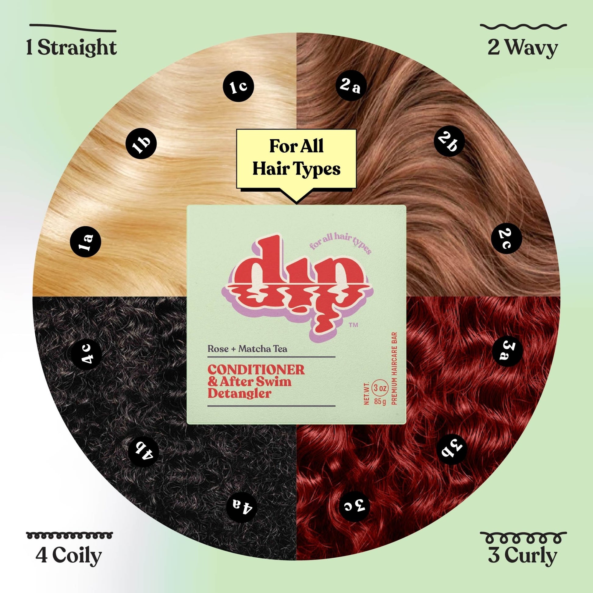 Dip Conditioner Bar & After Swim Detangler - Rose & Matcha Tea - Aesthetics By Kell