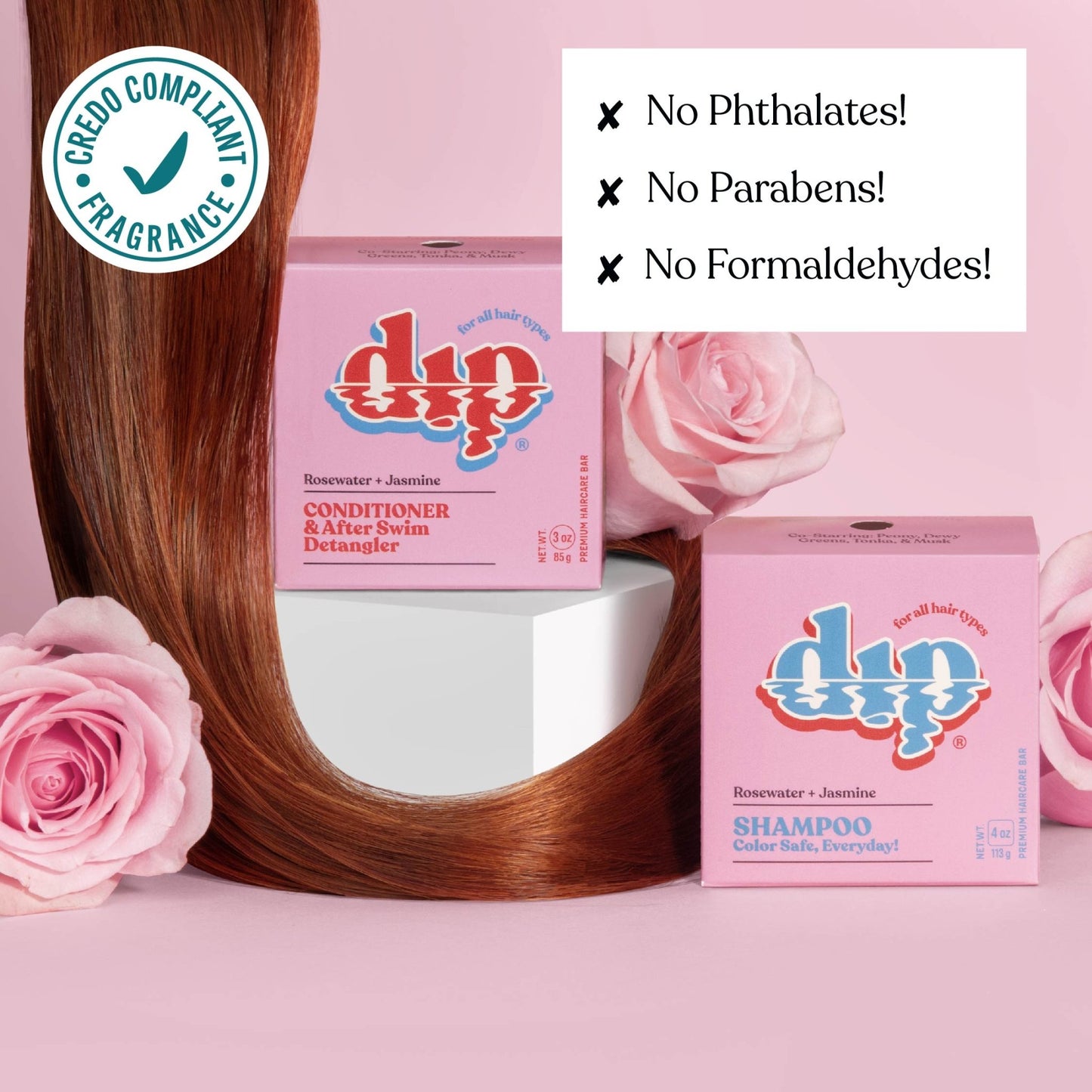 Dip Conditioner Bar & After Swim Detangler - Rosewater & Jasmine - Aesthetics By Kell