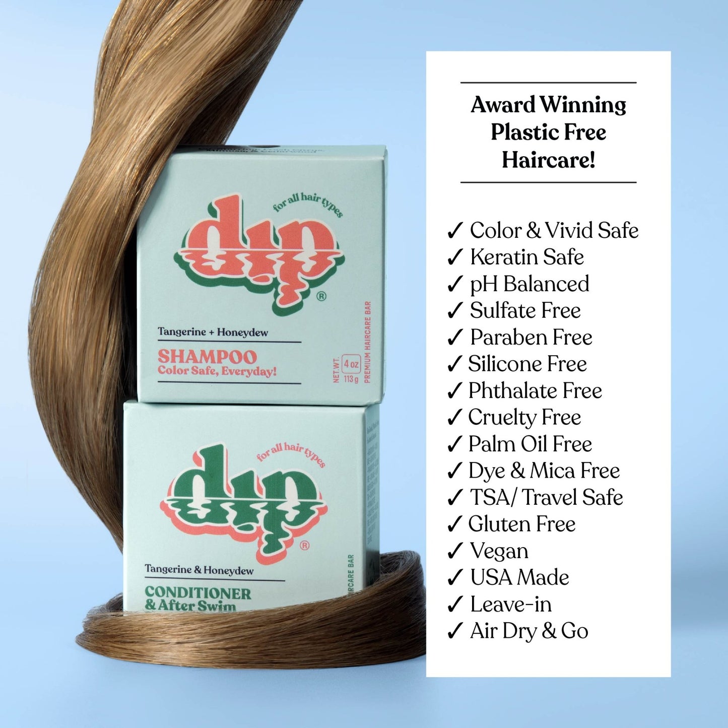 Dip Conditioner Bar & After Swim Detangler - Tangerine & Honeydew - Aesthetics By Kell