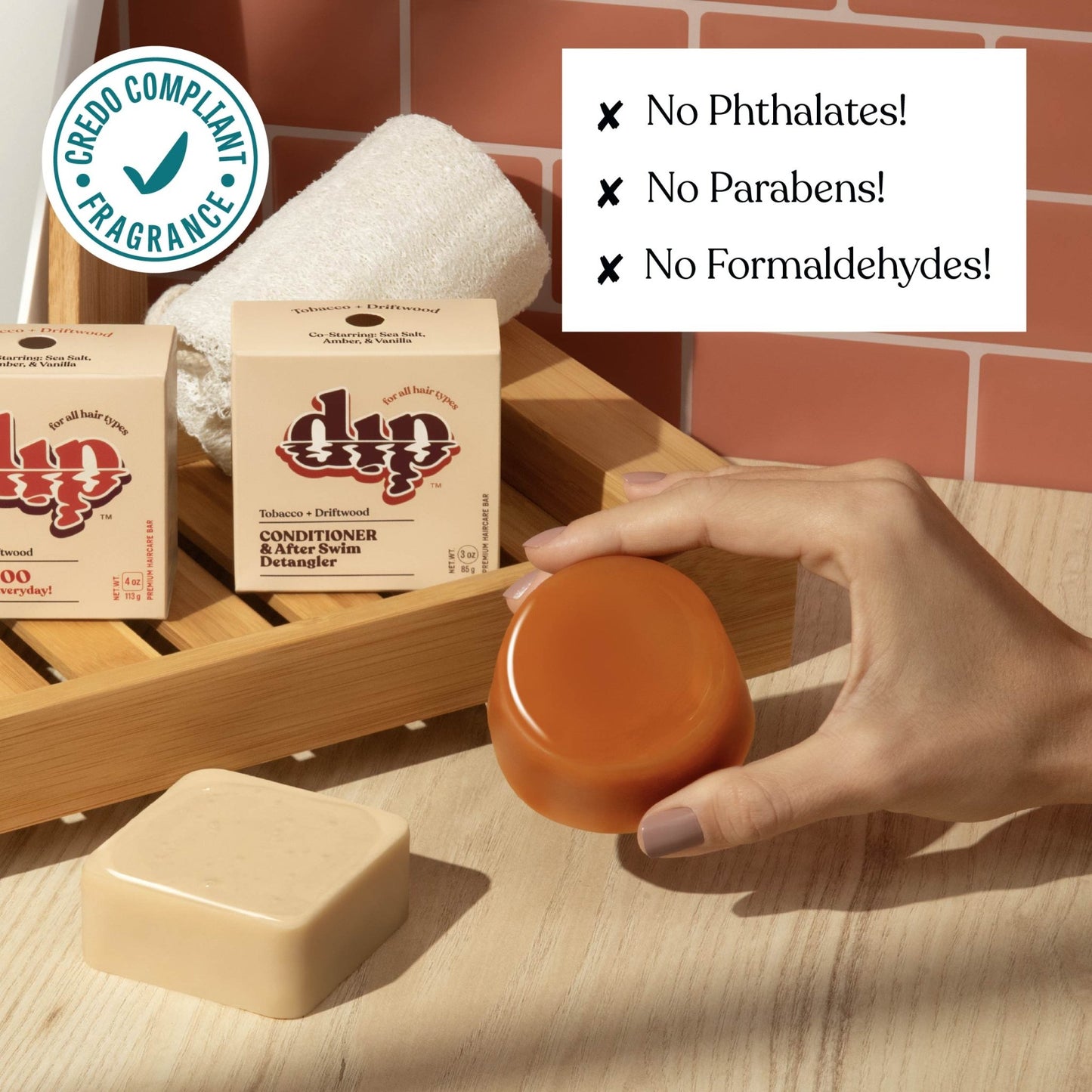 Dip Conditioner Bar & After Swim Detangler - Tobacco & Driftwood - Aesthetics By Kell