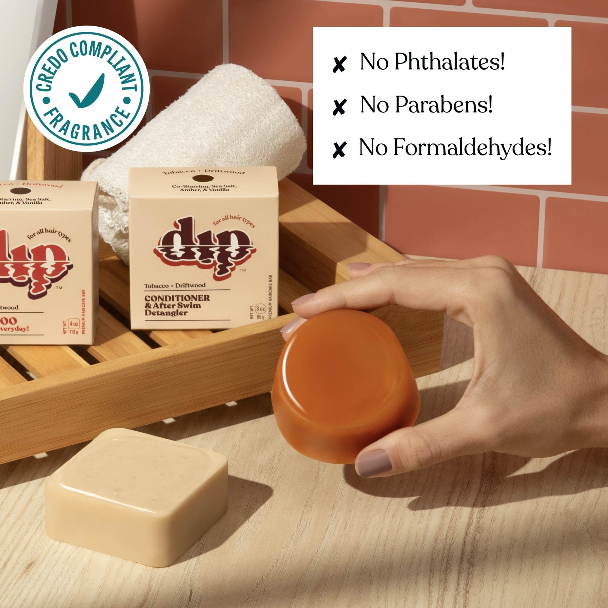 Dip Conditioner Bar & After Swim Detangler - Tobacco & Driftwood - Aesthetics By Kell