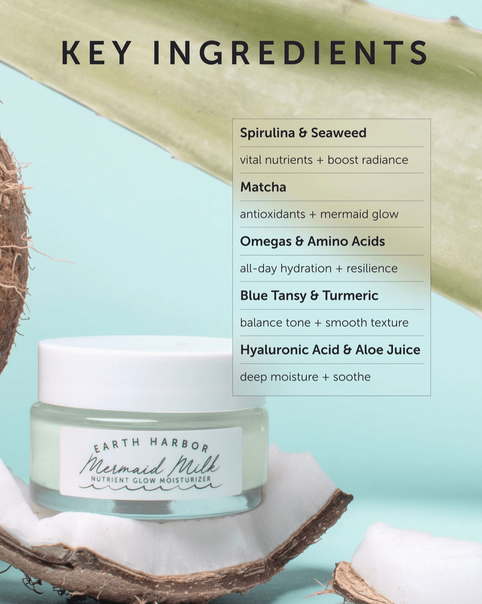 Earth Harbor Mermaid Milk Nutrient Glow Moisturizer: Superfoods + Seaweed Complex - Aesthetics By Kell