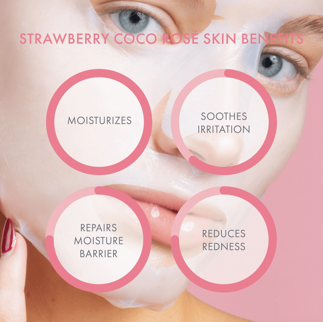 ESW Strawberry Coco Rose Soothing Biocellulose Mocktail Mask - Aesthetics By Kell