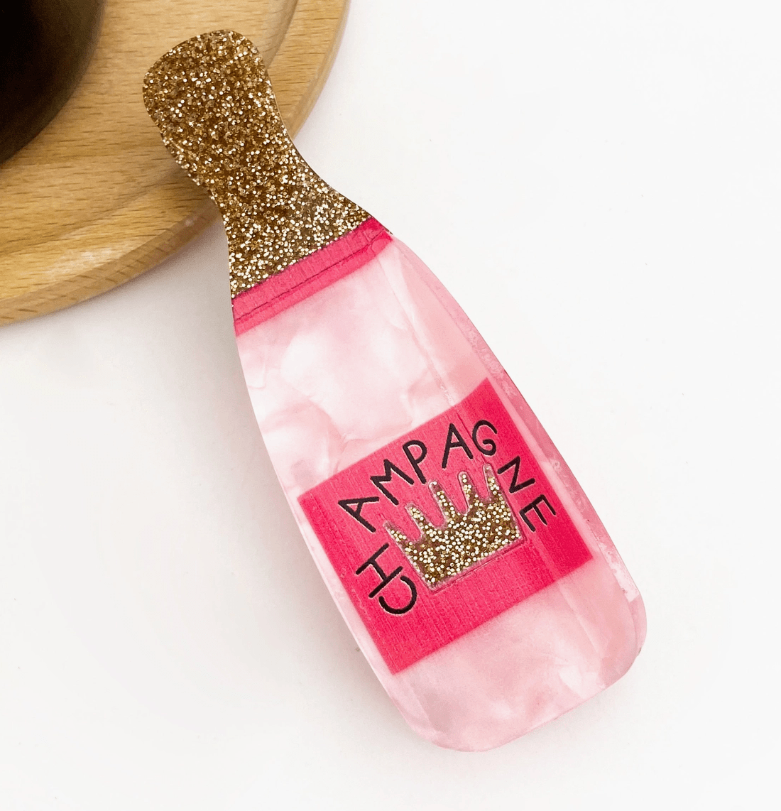 Glitter Champagne Bottle Acetate Claw Clip - Aesthetics By Kell