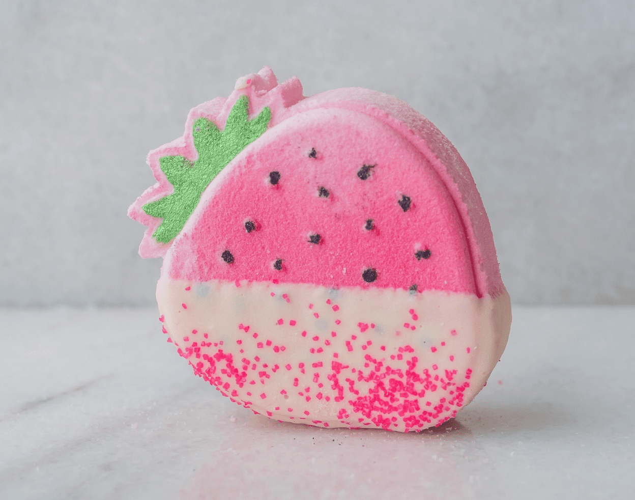 Green Bubble Gorgeous - White Chocolate Covered Strawberry Bath Bomb - Aesthetics By Kell