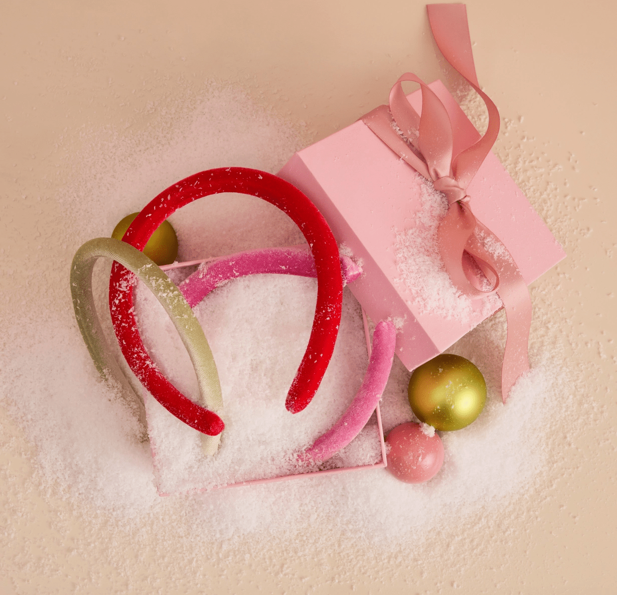 Kitsch Holiday Velvet Headband Set – Red, Pink & Green (3pc) - Aesthetics By Kell