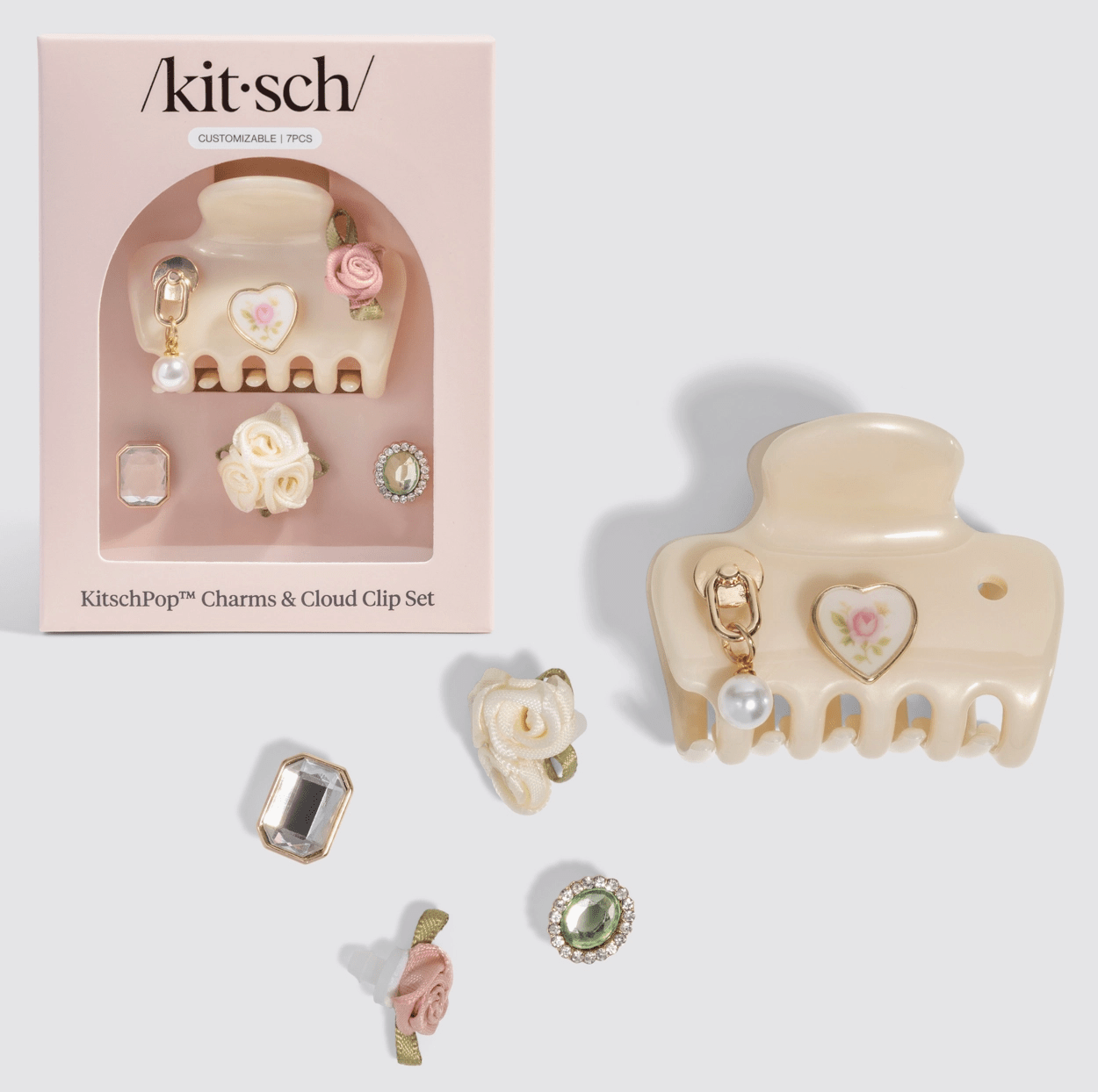 Kitsch - Kitschpop™️ Cloud Clip 7pc Set Vintage - Pearlized Cream - Aesthetics By Kell