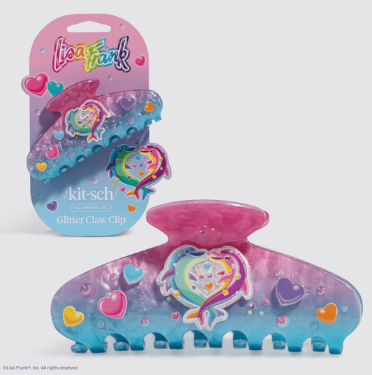 Kitsch Lisa Frank X Kitsch Glitter Claw Clip in Dancing Dolphins™ - Aesthetics By Kell