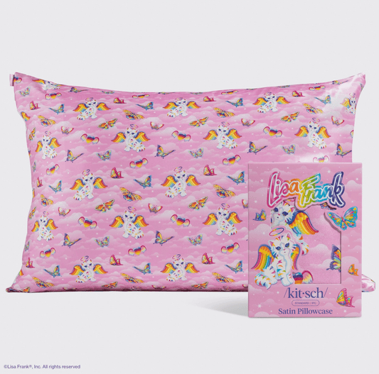 Kitsch Lisa Frank X Kitsch Standard Satin Pillowcase - Angel Kitty™ - Aesthetics By Kell