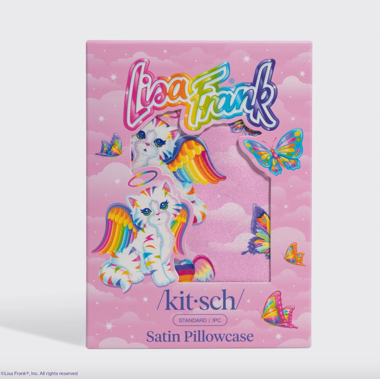 Kitsch Lisa Frank X Kitsch Standard Satin Pillowcase - Angel Kitty™ - Aesthetics By Kell