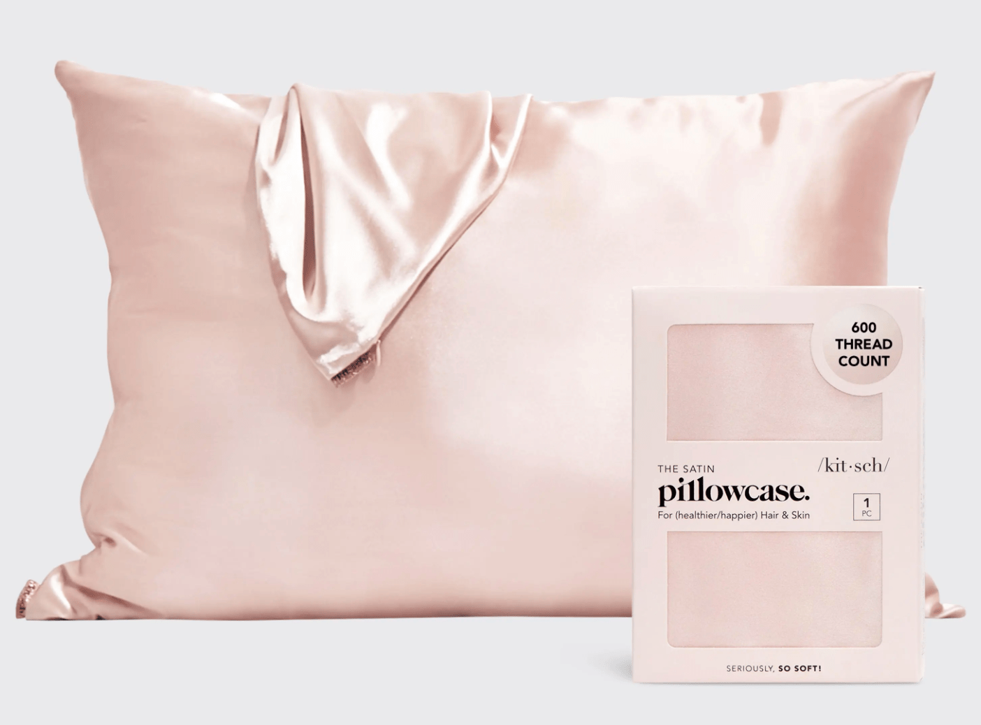 Kitsch Satin Pillowcase - Blush - Aesthetics By Kell