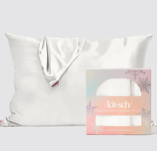 Kitsch Satin Pillowcase Holiday Set of 2 - Ivory - Aesthetics By Kell