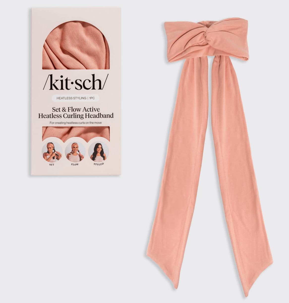 Kitsch Set & Flow Heatless Curling Headband - Terracotta - Aesthetics By Kell