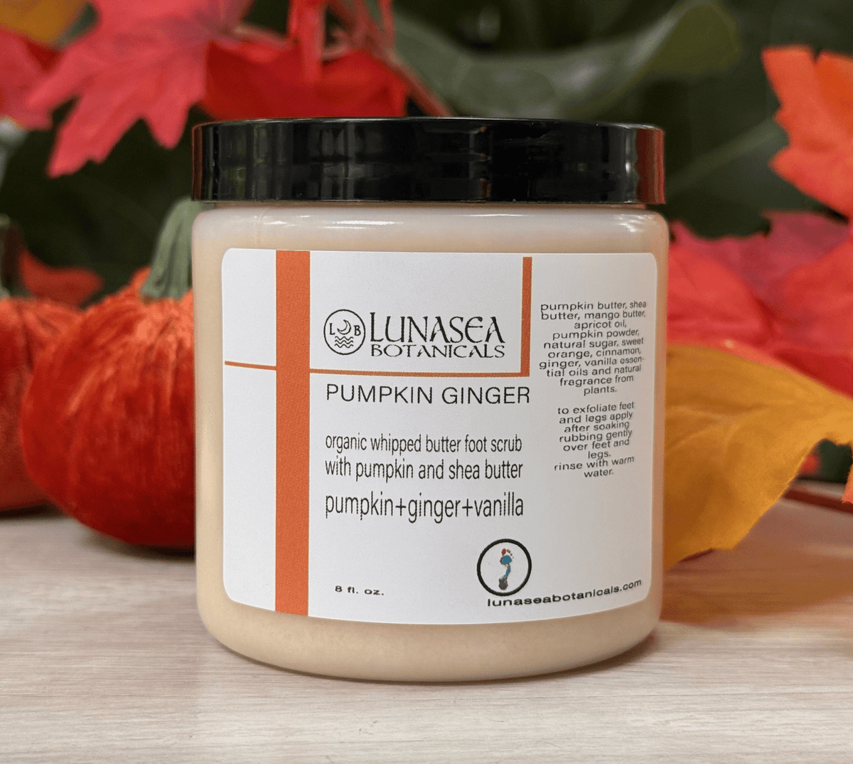 Lunasea Botanicals Pumpkin Ginger Organic Whipped Butter Foot Scrub - Aesthetics By Kell