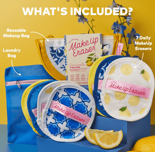Makeup Eraser - Limoncello 7 Day Set & Makeup Bag Gift Set - Aesthetics By Kell