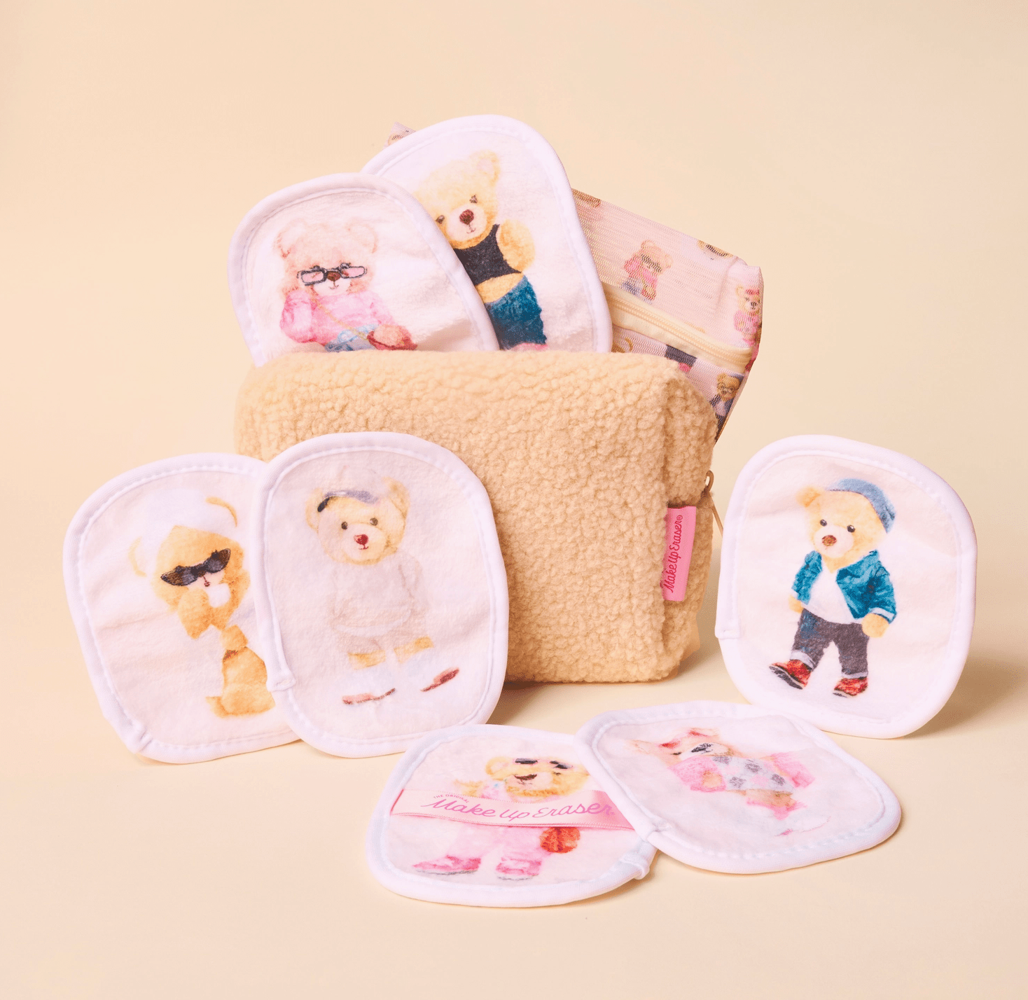 Makeup Eraser - Teddy Bear 7 Day Gift Set & Plush Cosmetic Bag - Aesthetics By Kell