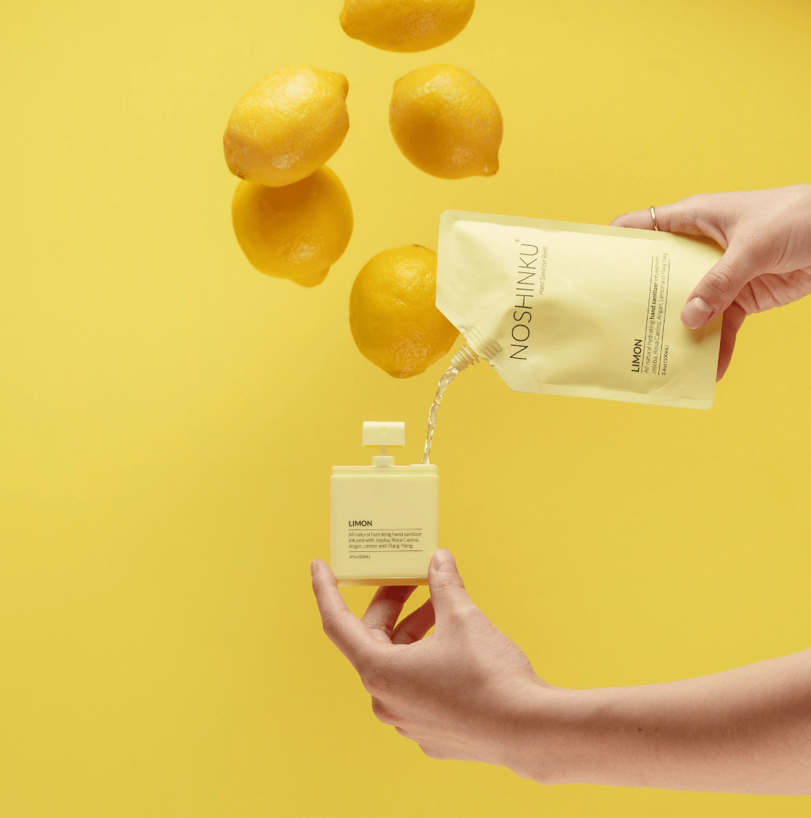 Noshinku Refillable Lemon Ylang-Ylang Moisturizing Pocket Sanitizer - Aesthetics By Kell