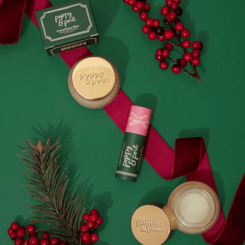 Poppy & Pout Holiday Lip Balm - Frosted Sugar Plum - Aesthetics By Kell