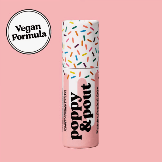 Poppy & Pout Vegan Lip Balm - Birthday Confetti Cake - Aesthetics By Kell