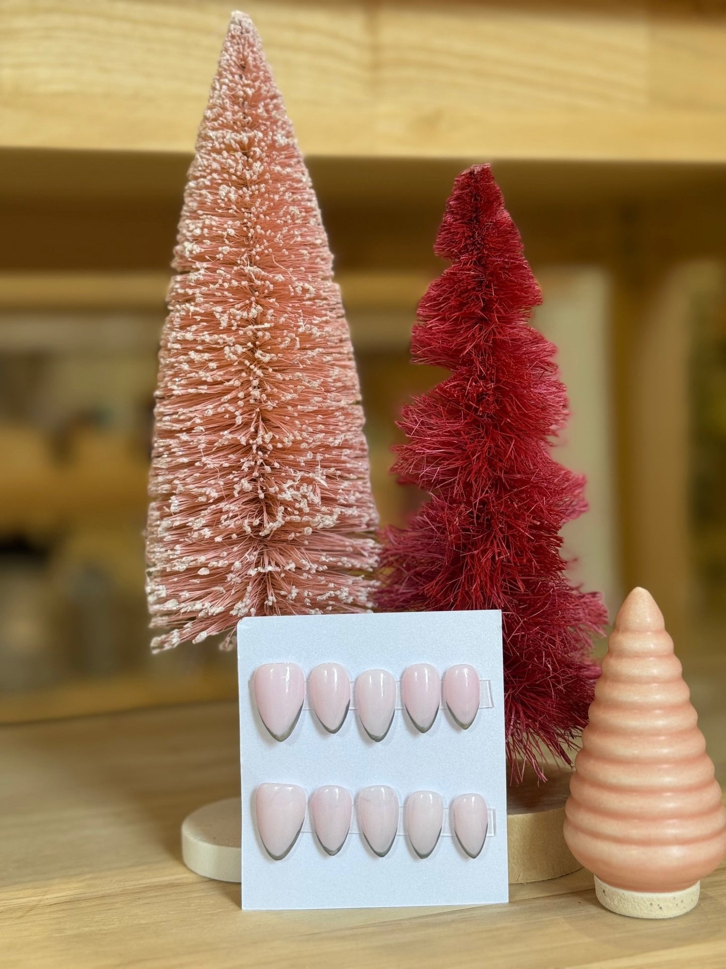 Press On Nails - Short Almond - Medium Size - Silver Frenchie - Aesthetics By Kell