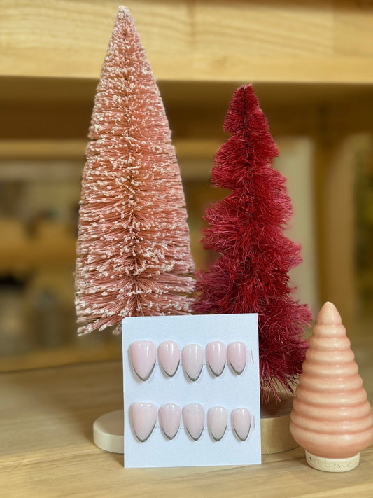 Press On Nails - Short Almond - Medium Size - Silver Frenchie - Aesthetics By Kell