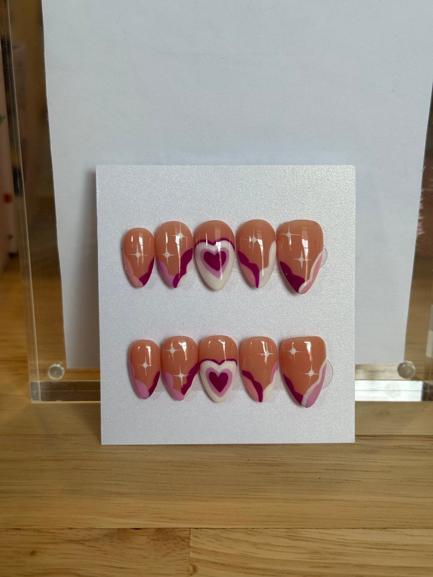 Press On Nails - Short Almond - Small Size - Cupids Hearth - Aesthetics By Kell