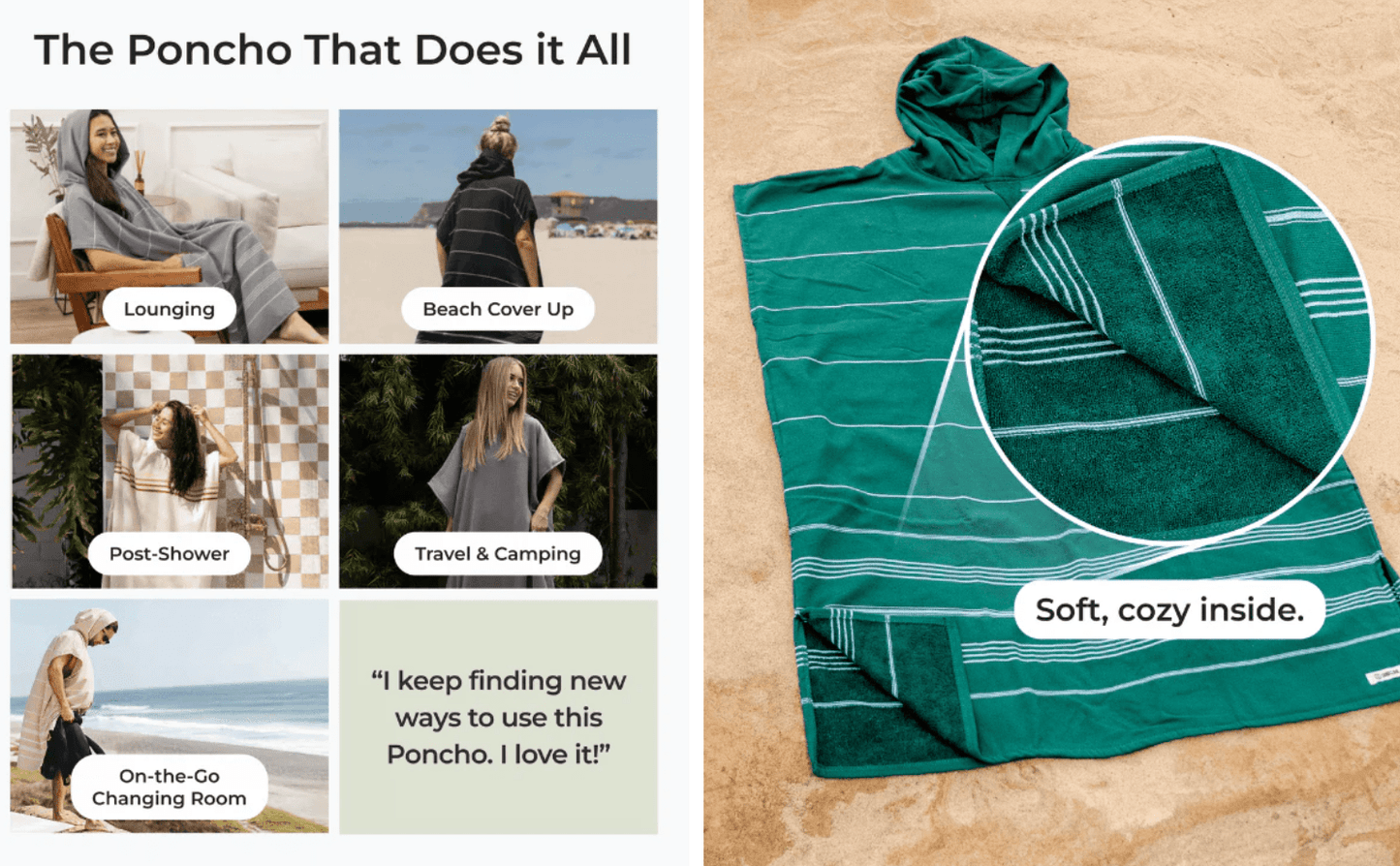 Sand Cloud | Classic Stripe Hooded Poncho - Calcite Pink - Aesthetics By Kell