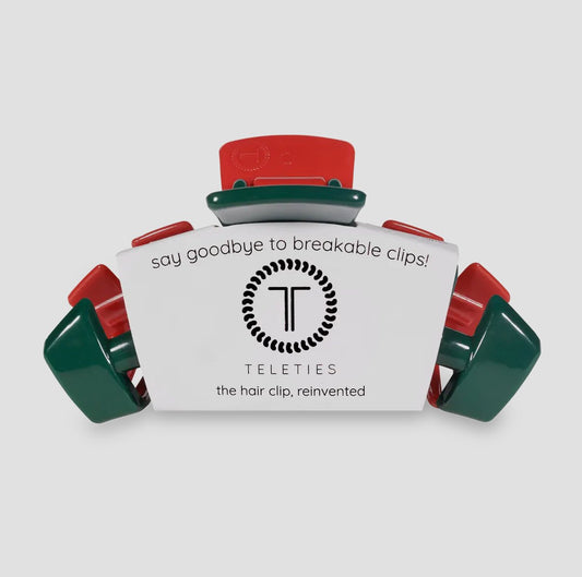 Teleties Classic Claw Clip - Red & Green - Aesthetics By Kell