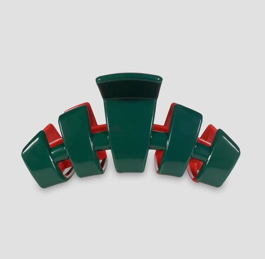 Teleties Classic Claw Clip - Red & Green - Aesthetics By Kell