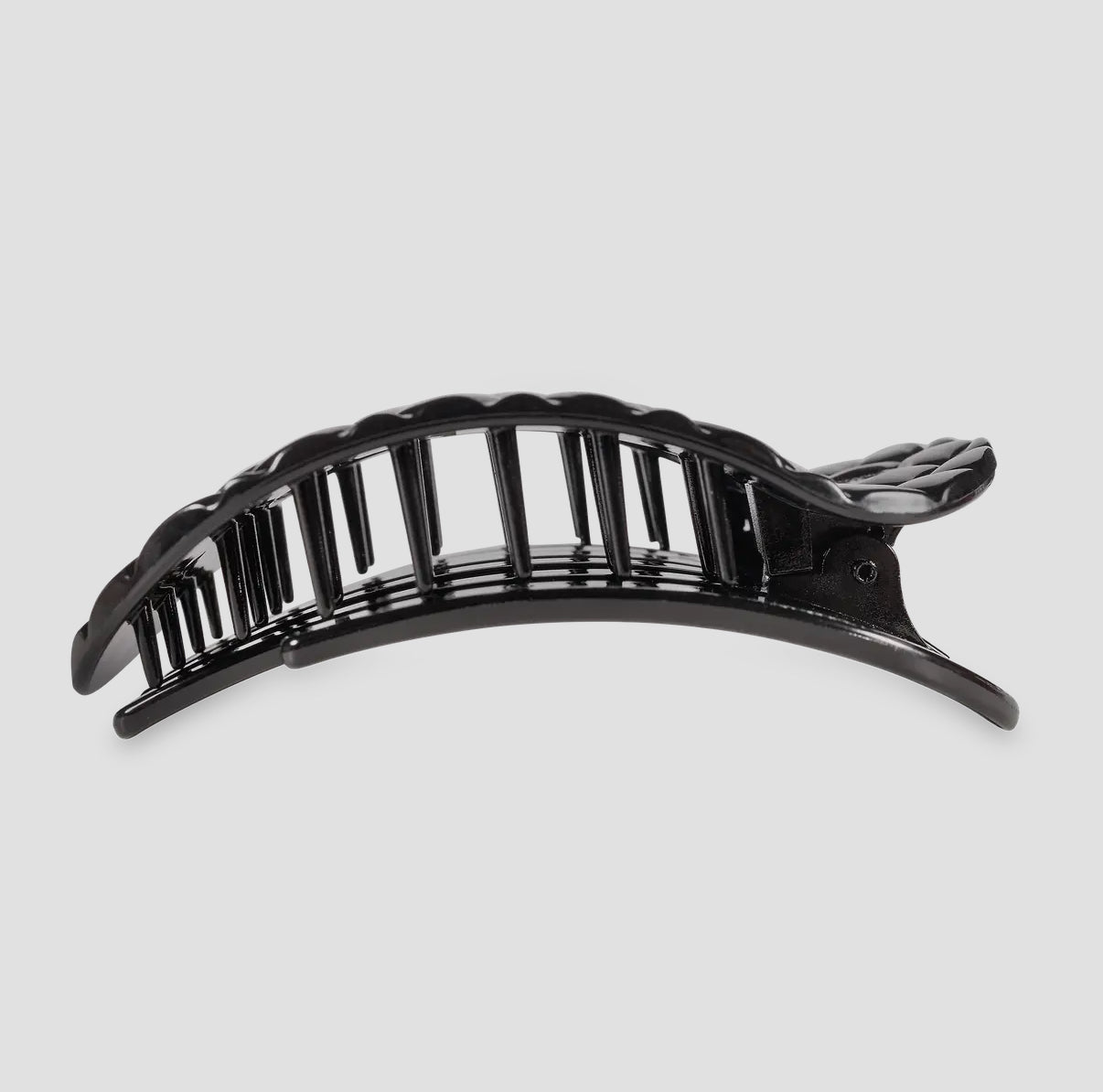 Teleties Quilted Flat Round Hair Clip - Jet Black - Aesthetics By Kell