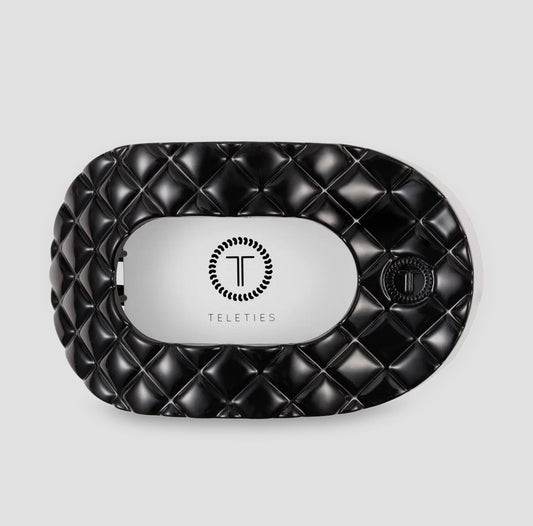 Teleties Quilted Flat Round Hair Clip - Jet Black - Aesthetics By Kell