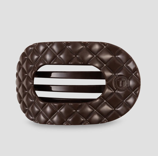Teleties Quilted Large Flat Round Clip - Truly Taupe - Aesthetics By Kell