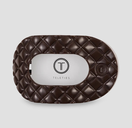 Teleties Quilted Large Flat Round Clip - Truly Taupe - Aesthetics By Kell