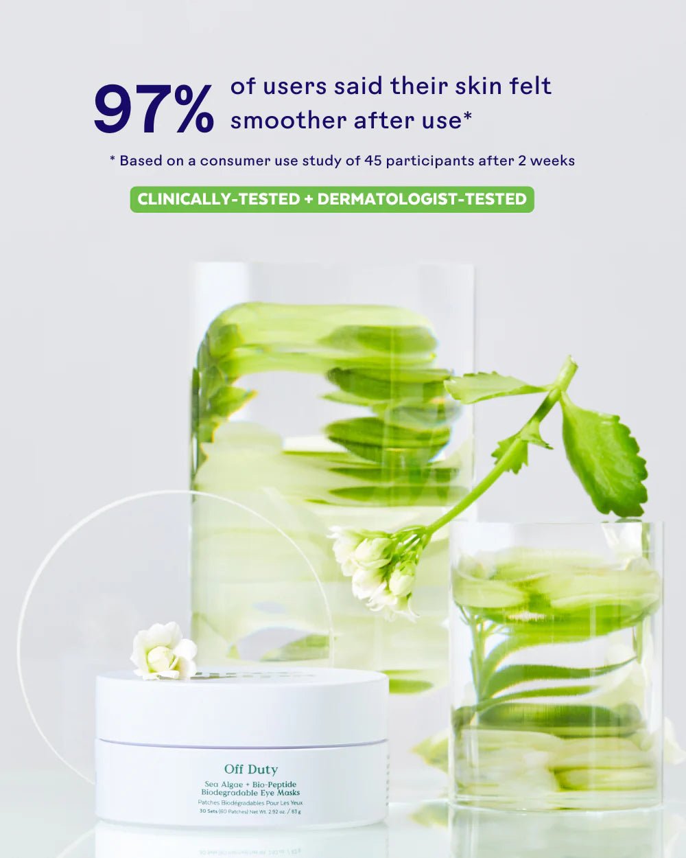 Three Ships Off Duty Algae + Peptide Smoothing Biodegradable Eye Mask - Aesthetics By Kell