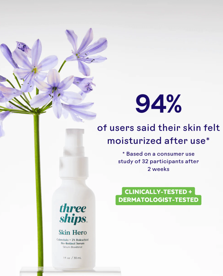 Three Ships Skin Hero Calendula + 2% Bakuchiol Bio - Retinol Serum - Aesthetics By Kell