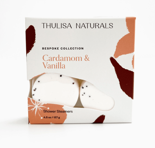 Thulisa Naturals - Fall Shower Steamers - Cardamom + Vanilla 4 Pack Gift Set - Aesthetics By Kell